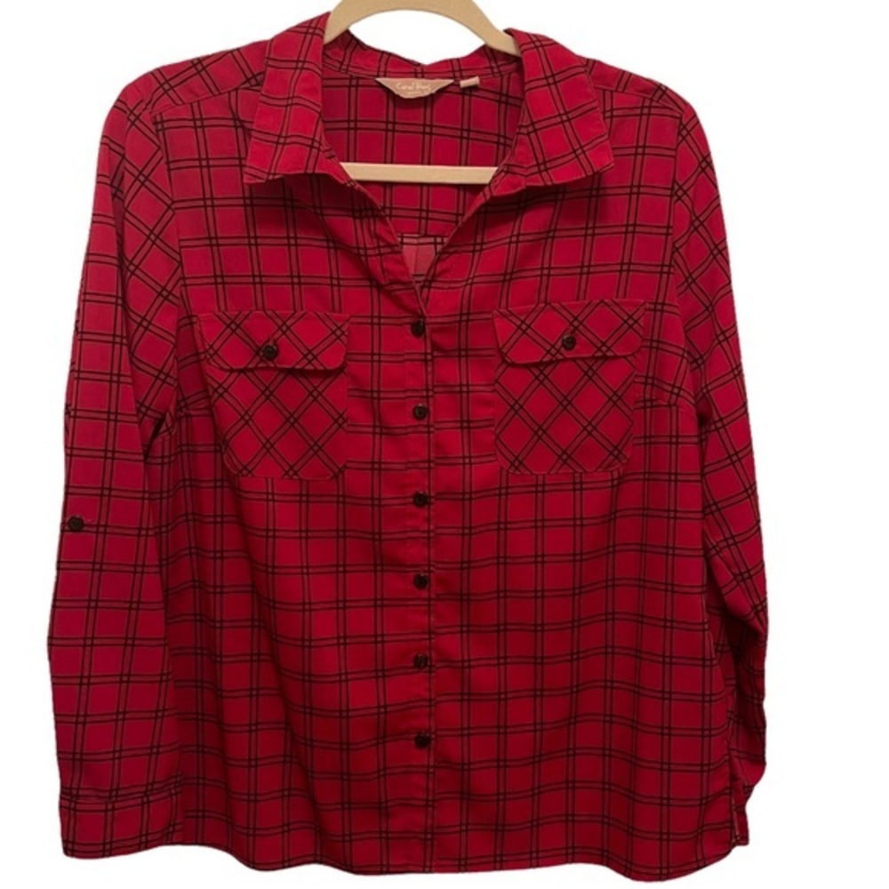 Coral Bay Red and black Checkered Top Size LP